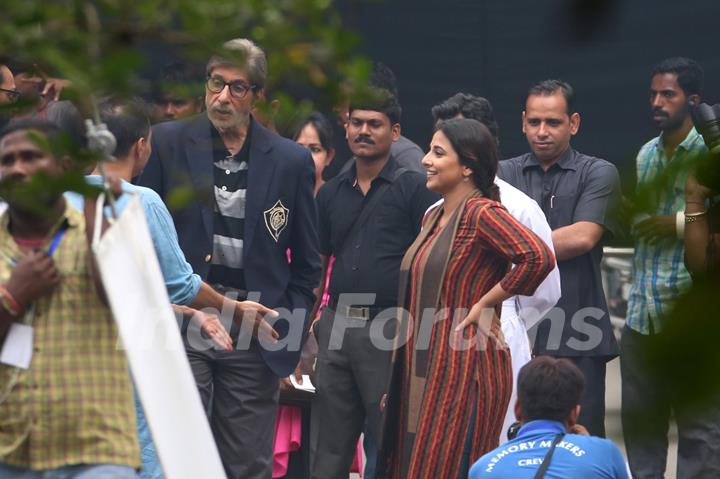 Amitabh Bachchan and Vidya Balan Shoots for Te3n