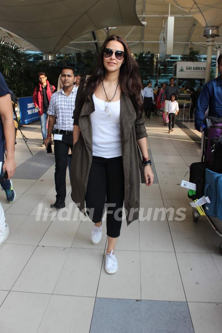 Neha Dhupia Snapped at Airport