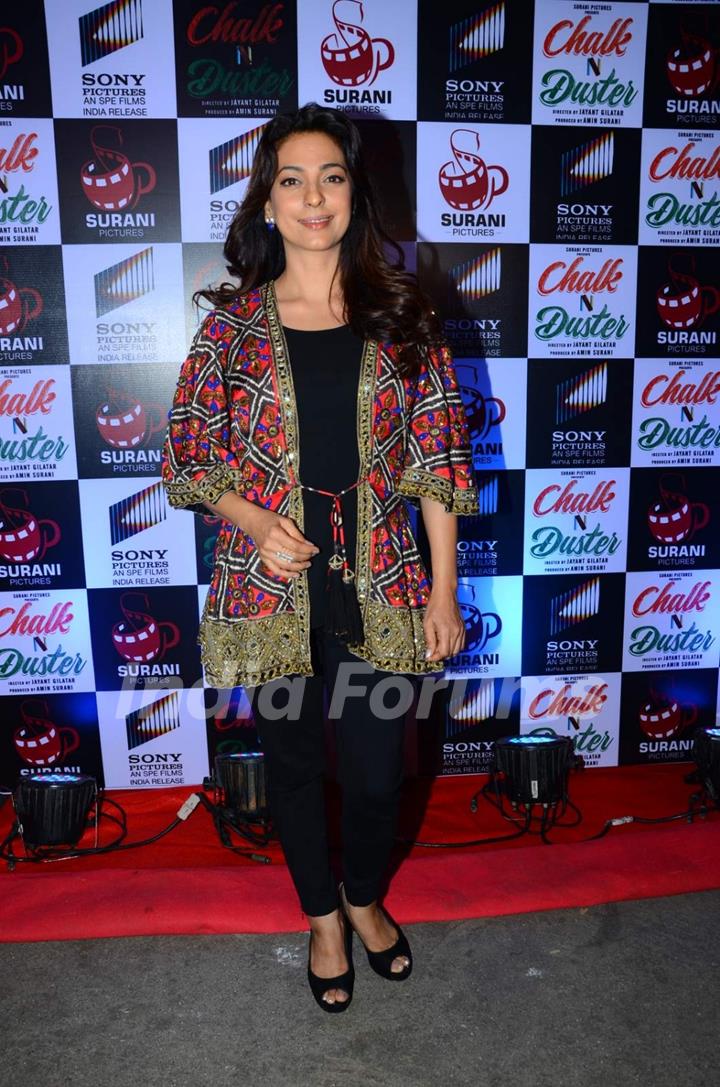 Juhi Chawla at Trailer Launch of 'Chalk N' Duster'