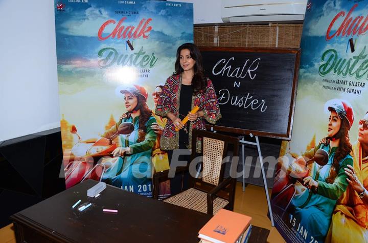 Juhi Chawla at Trailer Launch of 'Chalk N' Duster'