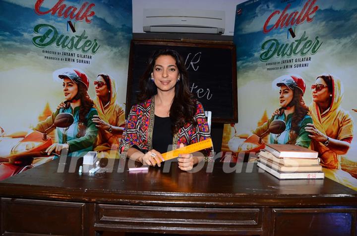 Juhi Chawla at Trailer Launch of 'Chalk N' Duster'