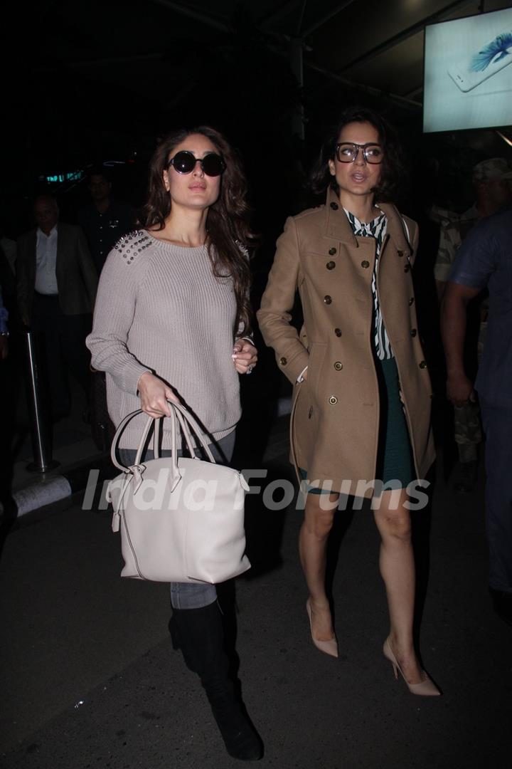 Kangana Ranaut and Kareena Kapoor Snapped at Airport