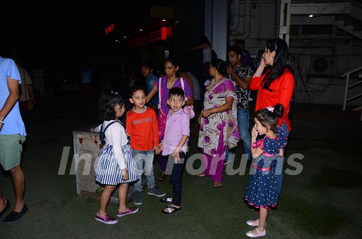 Manyatta Dutt spotted outside PVR Juhu with Kids