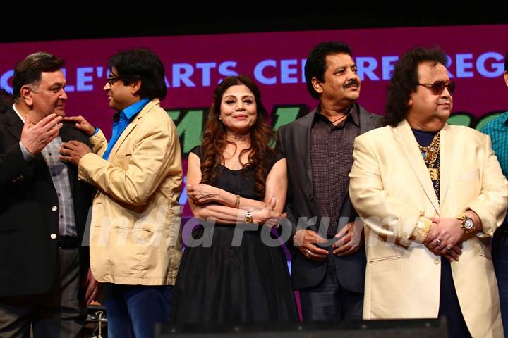 Rishi Kapoor, Udit Narayan and Bappi Lahiri at Amit Kumar's 50th Birthday Celebrations