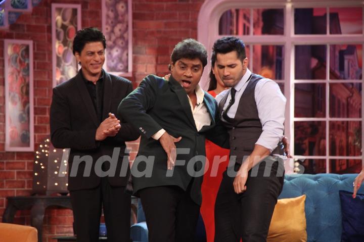 Johny Lever and Varun  Dhawan on CNWK for promotions of 'Dilwale'