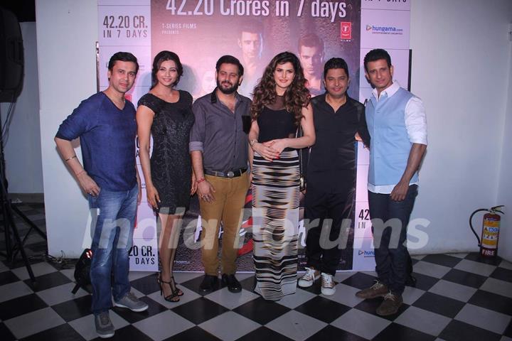 Team poses for the media at the Success Bash of Hate Story 3