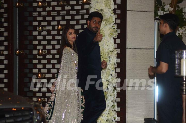 Aishwarya Rai Bachchan and Abhishek Bachchan at Mukesh and Nita Ambani's Bash