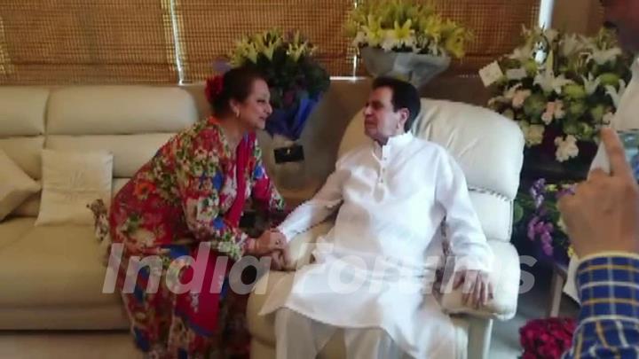 Saira Banu wishing Dilip Kumar at his Birthday Celebration