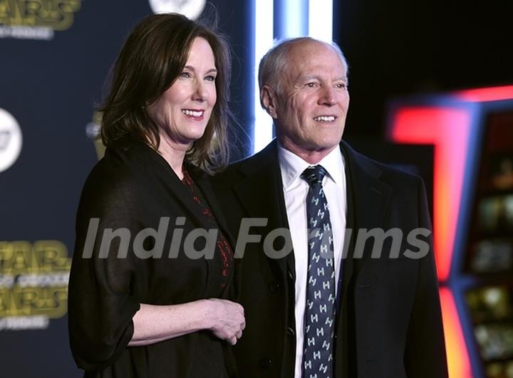 Producers Kathleen Kennedy and Frank Marshall at Premiere of 'Star Wars: The Force Awakens'