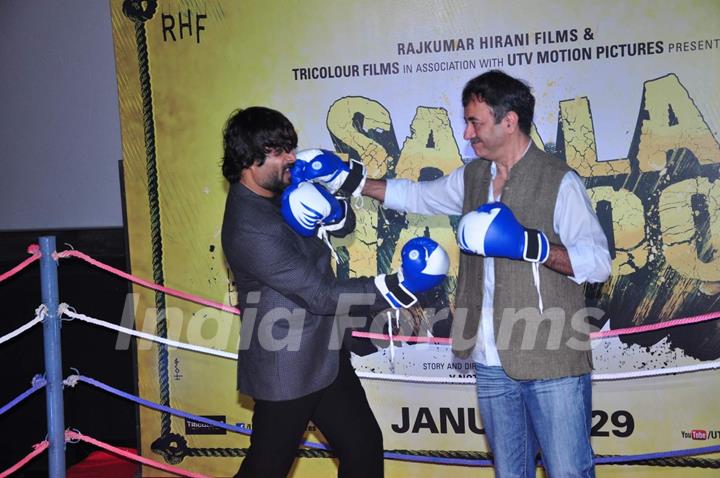 Rajkumar Hirnai Punches R Madhavan at Trailer Launch of 'Saala Khadoos'