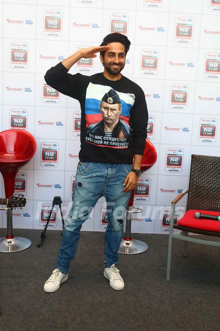 Ayushmann Khurrana at Wockhardt Hospital for NO TV day