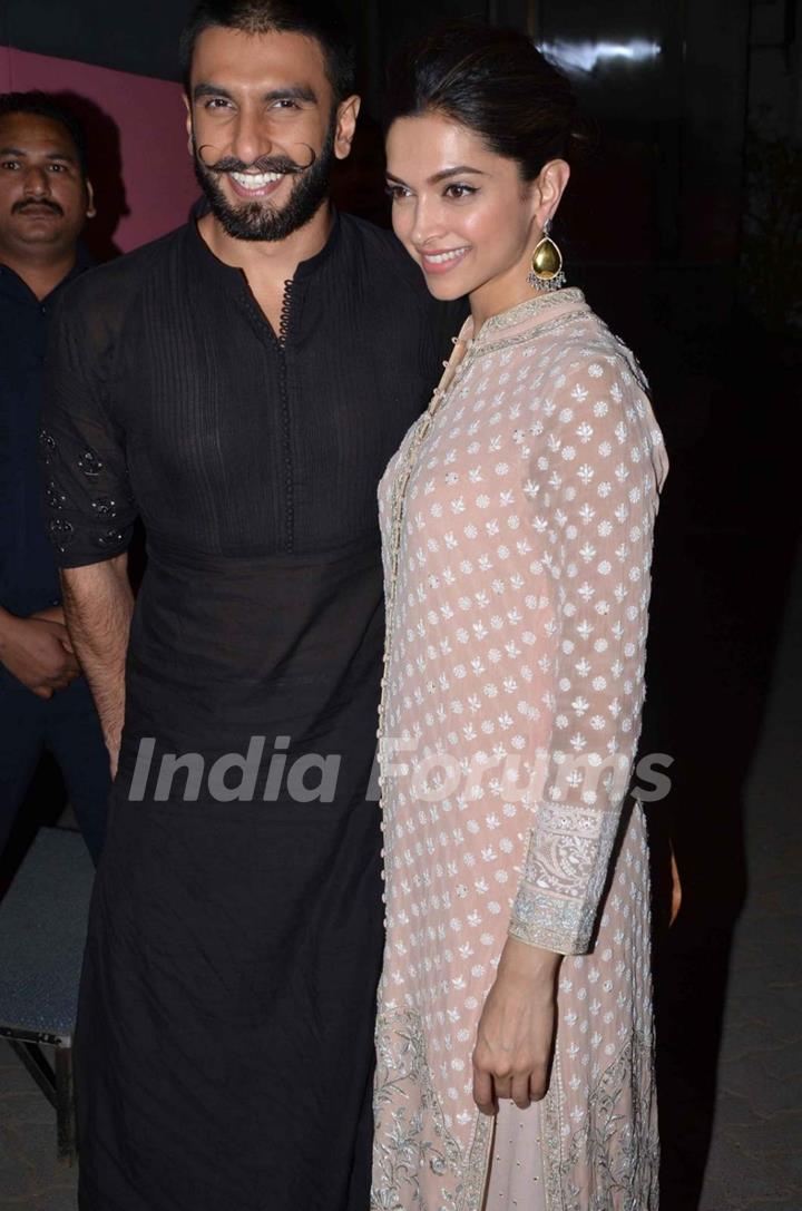 Ranveer Singh and Deepika Padukone at Mehboob Studios