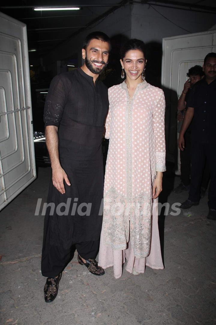 Ranveer and Deepika at Special Screening of Bajirao Mastani