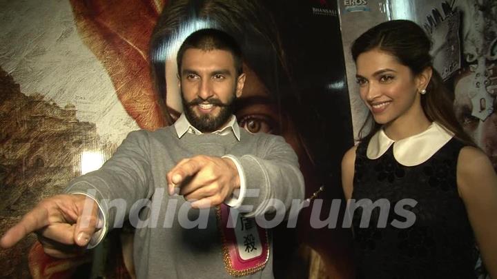 Ranveer Singh and Deepika Padukone Snapped at a TV Interview for Bajirao Mastani