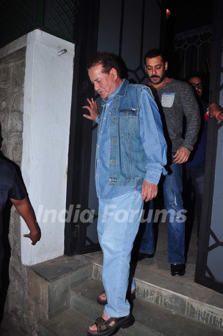 Salman Khan's Snapped with Salim Khan post Dinner