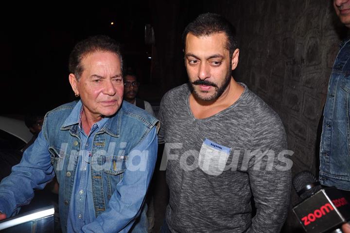Salman Khan's Snapped with Salim Khan post Dinner