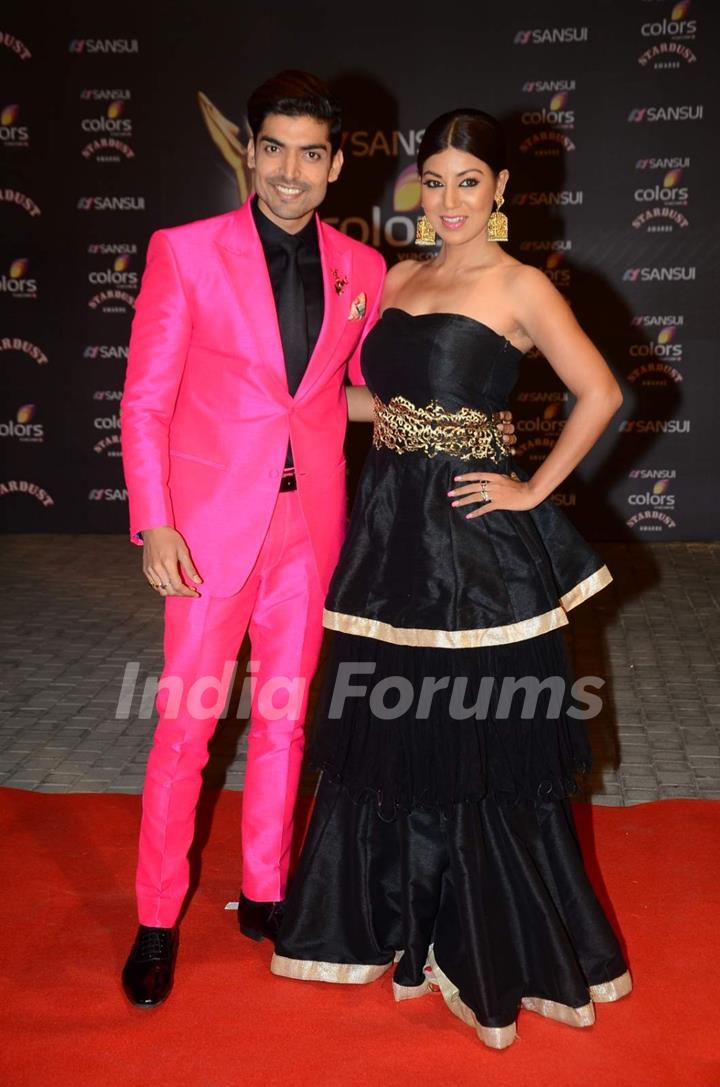 Gurmeet Chaudhary and Debina Bonerjee at Stardust Awards