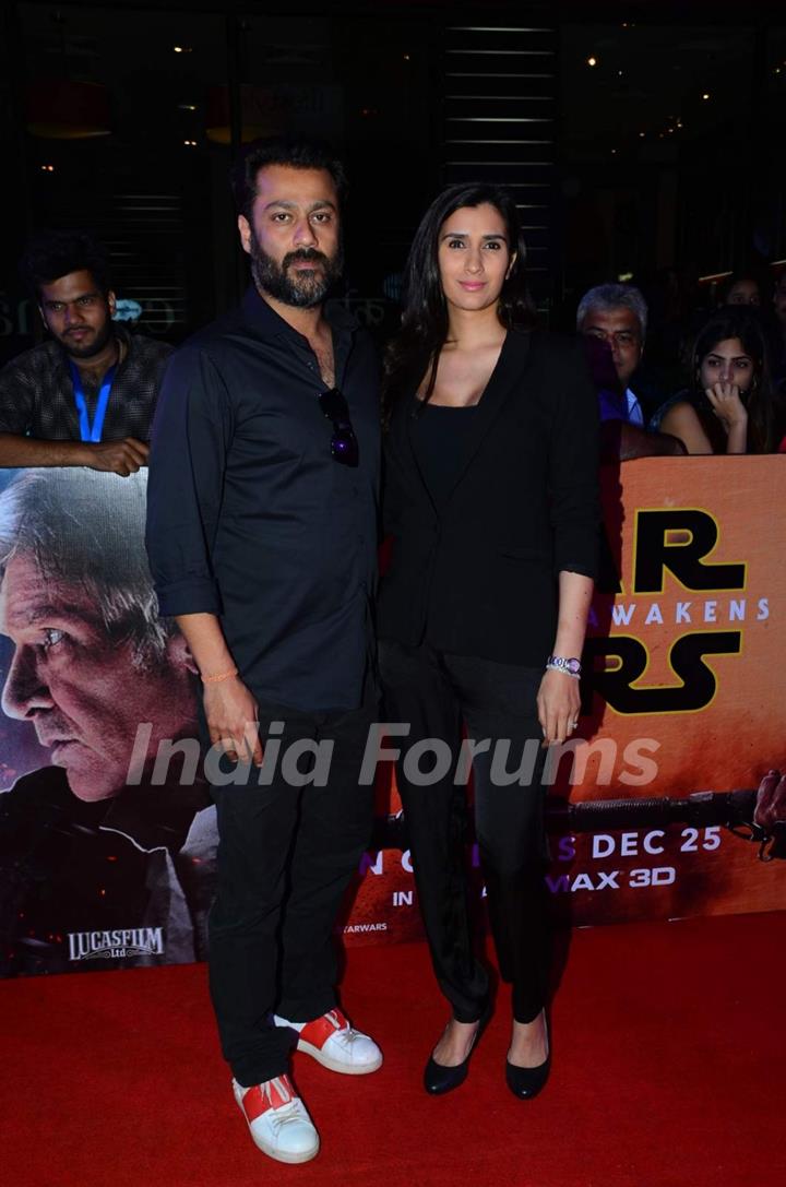 Abhishek Kapoor and Pragya Yadav at Premiere of 'Star Wars: The Force Awakens'