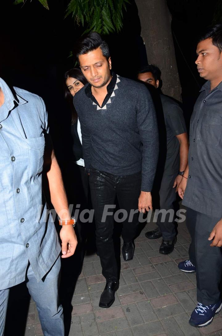 Riteish Deshmukh was snapped at Jackky Bhagnani's Birthday Bash