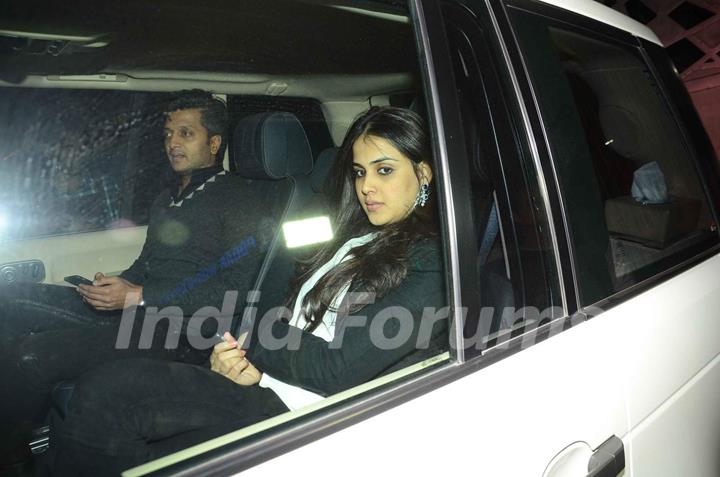 Riteish Deshmukh and Genelia Dsouza were snapped at Jackky Bhagnani's Birthday Bash