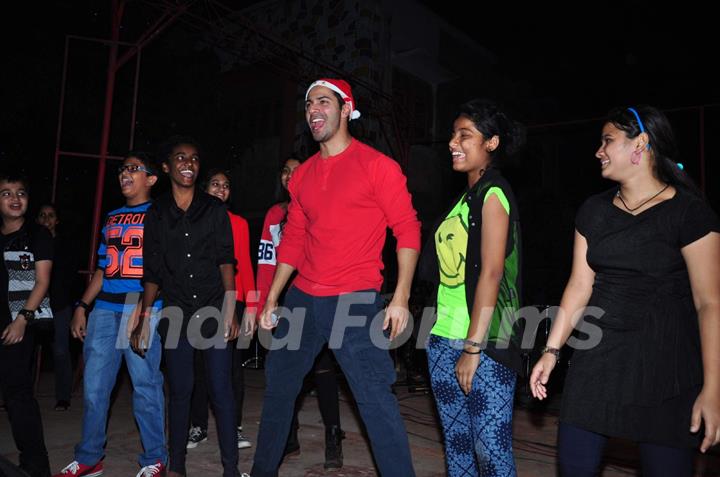 Varun Dhawan shakes a leg with kids at the Christmas Celebrations