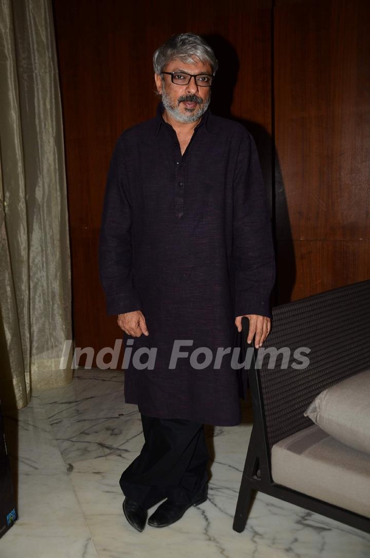 Sanjay Leela Bhansali poses for the media at the Success Interviews of Bajirao Mastani