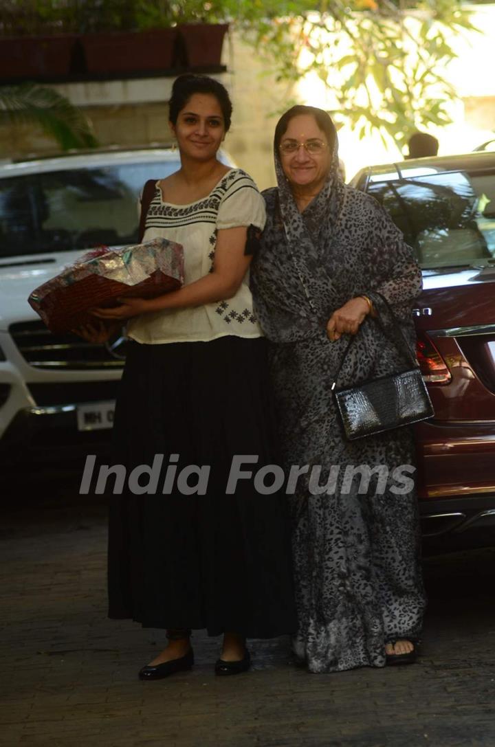 Neila Devi poses for the media at Kapoor Family's Christmas Brunch