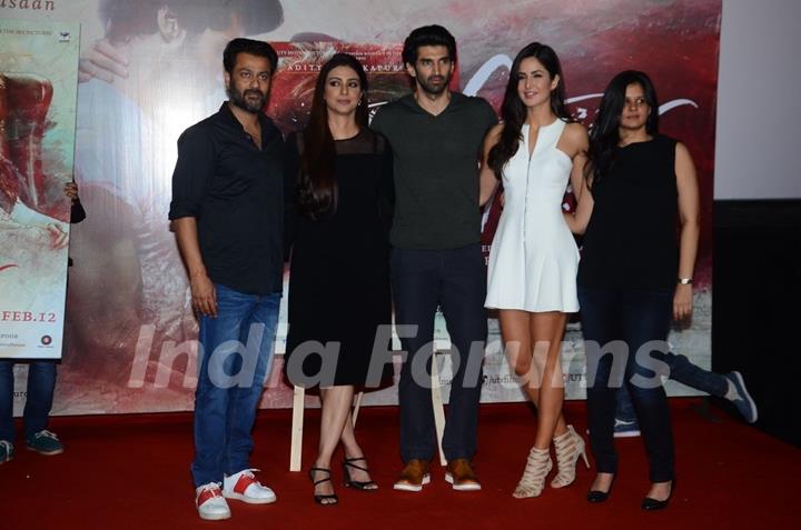 Abhishek Kapoor, Tabu, Katrina and Aditya Roy Kapur at Trailer Launch of 'Fitoor'