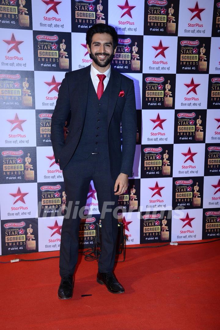 Kartik Aaryan at the 22nd Annual Star Screen Awards