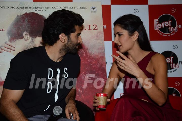 Adi and Kat snapped while in a deep conversation ar the Promotions of Fitoor on Fever FM