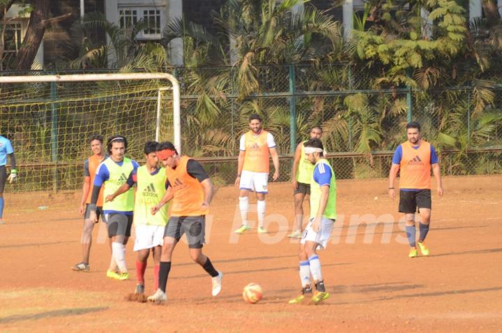 Ranbir Kapoor, Raj Kundra and Abhishek Bachchan Snapped Practicing Soccer