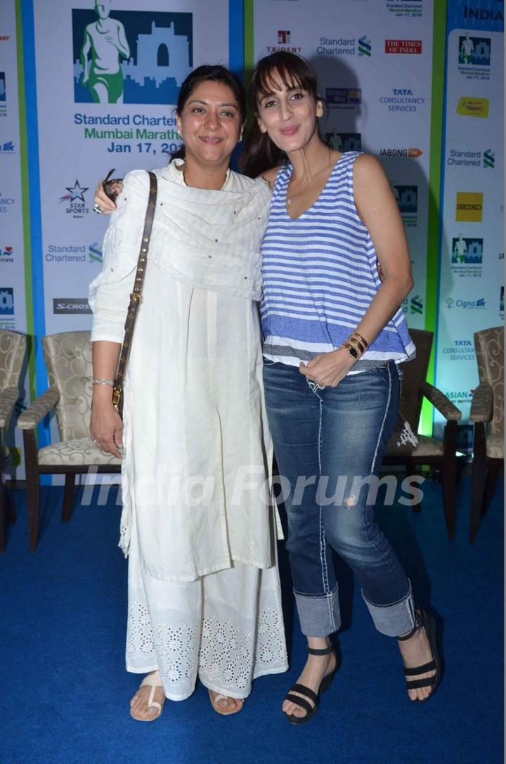 Farah Khan Ali and Priya Dutt at Press Meet of Standard Chartered Mumbai Marathon 2016