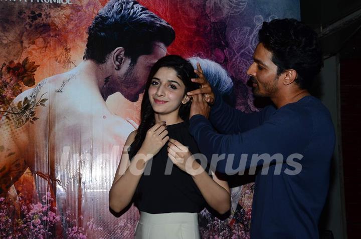 Harshvardhan Rane and Mawra Hocane at Promotions of Sanam Teri Kasam