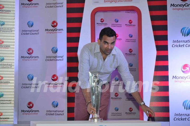 Zaheer Khan at Press Meet of Moneygram International Cricket Council