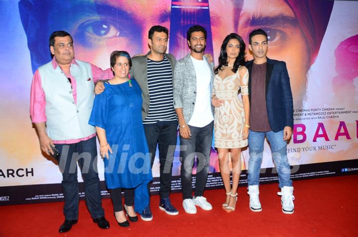 Sarah Jane Dias , Vicky Kaushal and Guneet Monga at Launch of Film 'Zubaan'