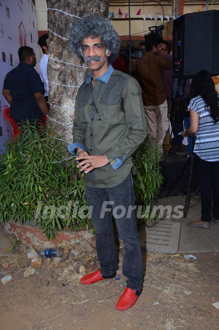 Makarand Deshpande poses for the media at Khidkiyan Theater Festival