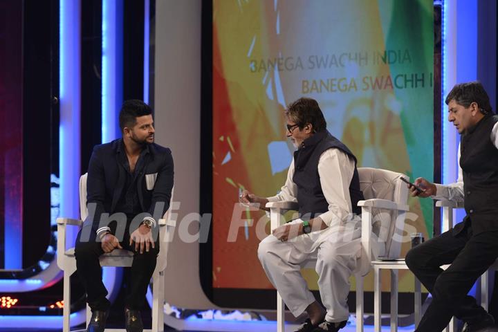 Suresh Raina and Amitabh Bachchan at NDTV Cleanathon