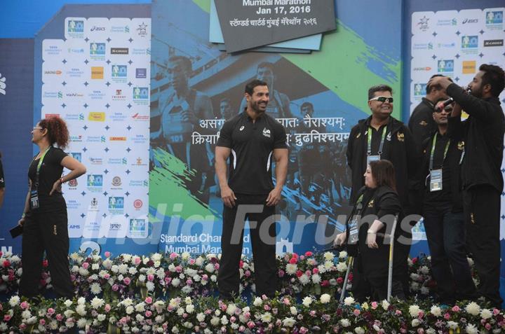 John Abraham at Mumbai Marathon