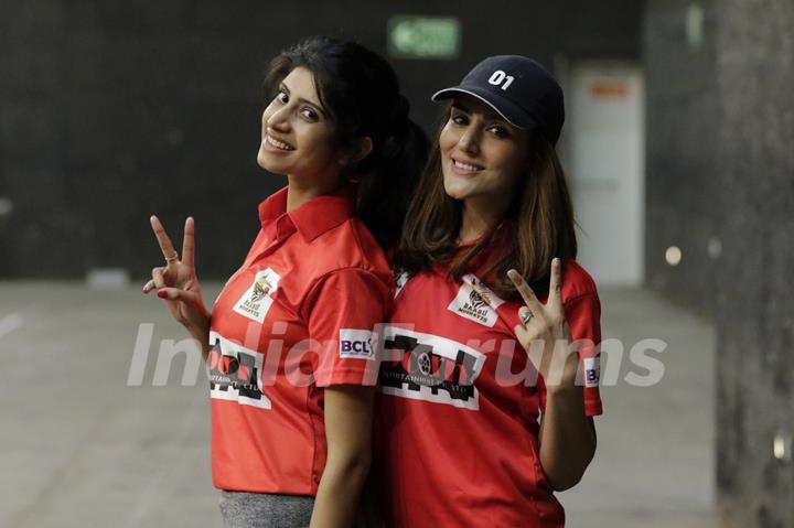 Vindhya and Sudeepa at BCL Season 2 Practise Session