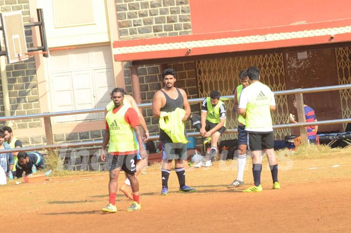 Arjun Kapoor Snapped Practicing Soccer