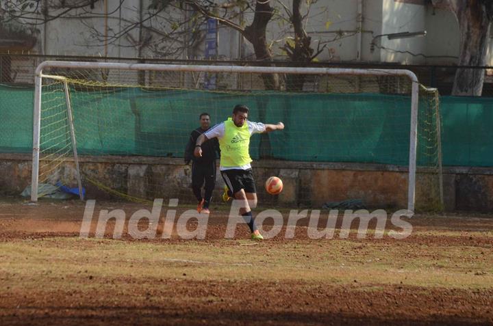 Raj Kundra and Marc Robinson Snapped Practicing Soccer