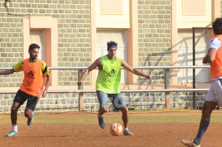 Dino Morea Snapped Practicing Soccer