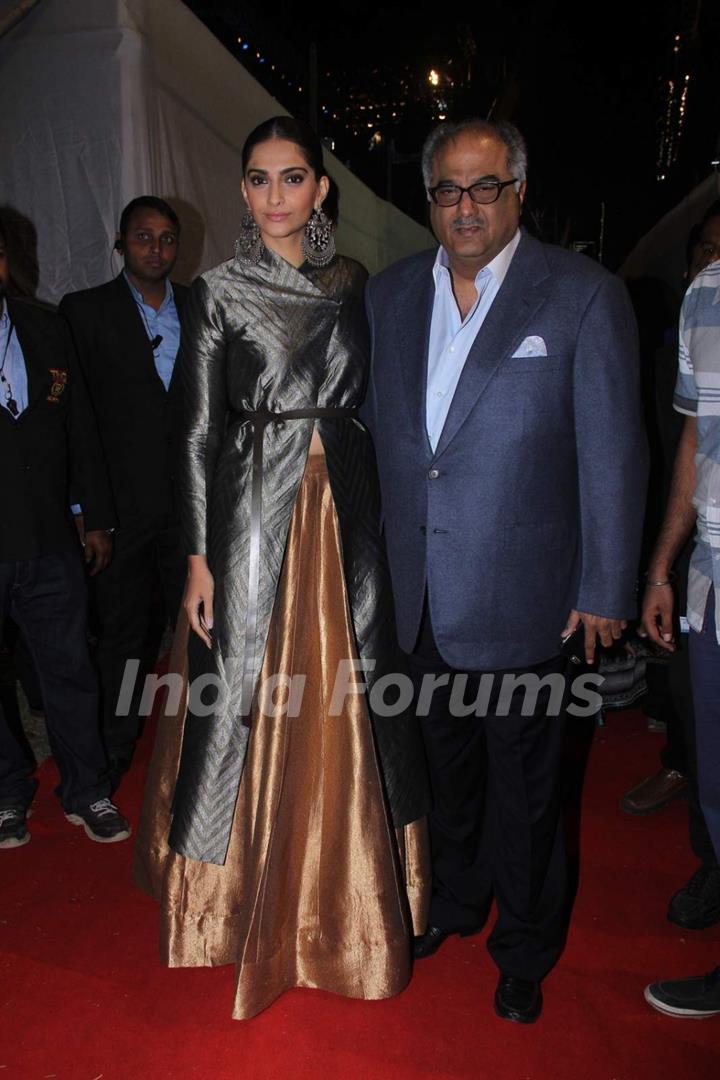 Sonam Kapoor and Boney Kapoor at Umang Police Show 2016