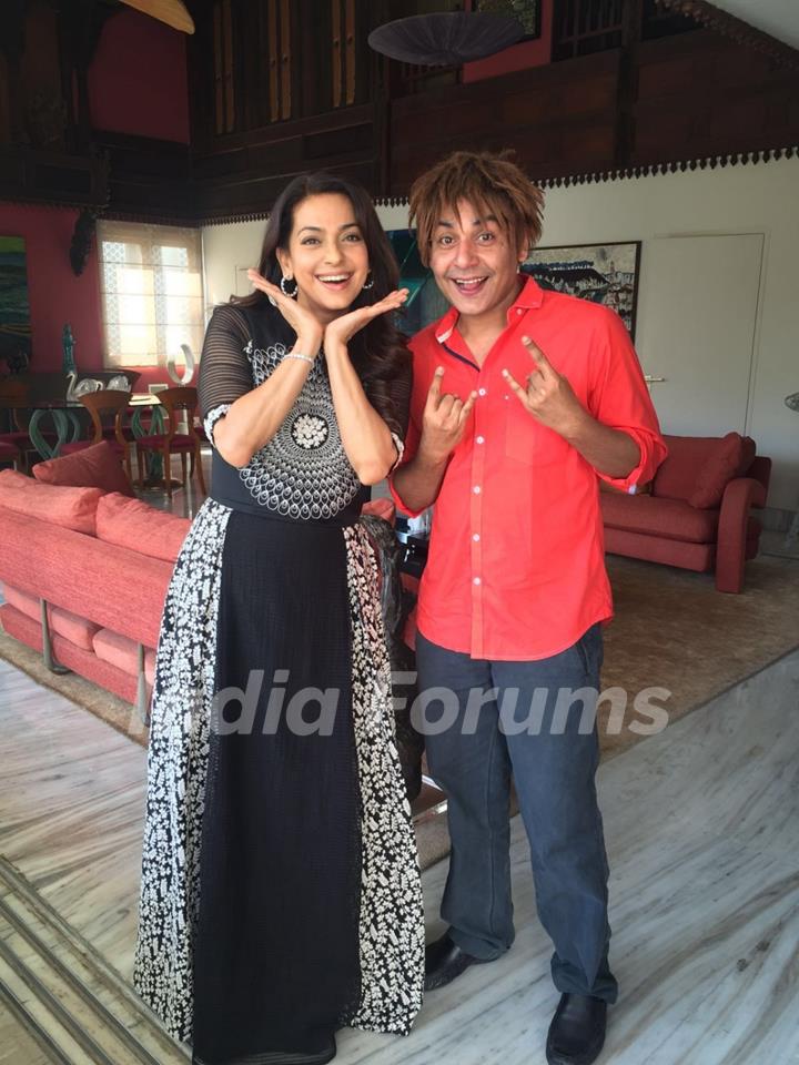 Juhi Chawla Shoots Shopkeeper Video with Gaurav Gera