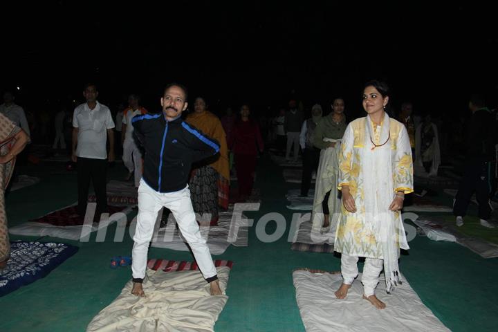 Mickey Mehta and Shaina NC at Baba Ramdev's 'Yog Chikitsa' Campaign