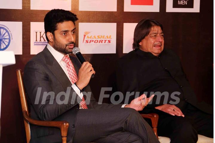 Abhishek Bachchan Press Meet of Pro Kabaddi in Delhi