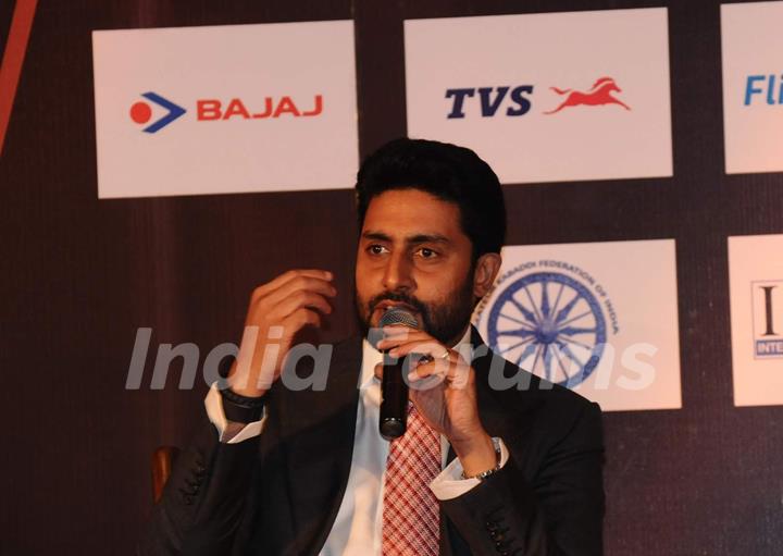 Owner of Pink Panther 'Abhishek Bachchan' at Press Meet of Pro Kabaddi in Delhi