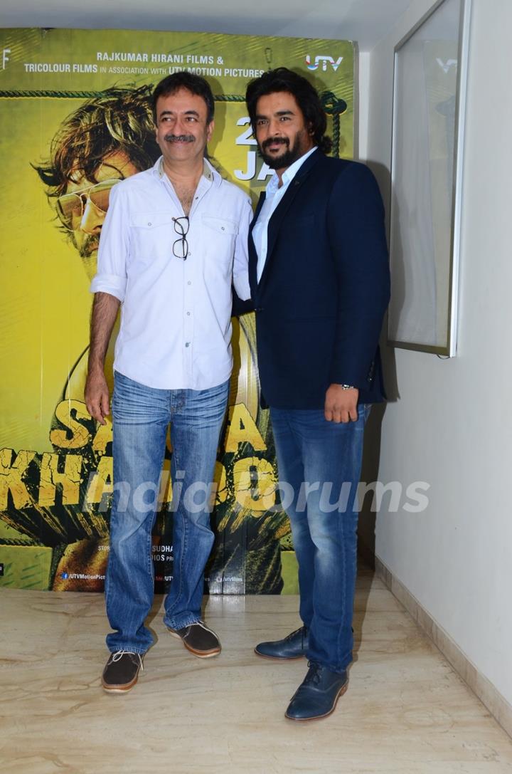 R. Madhavan and Rajkumar Hirani at Special Screening of Saala Khadoos