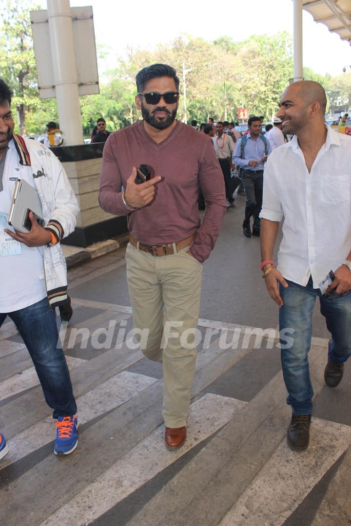 Suniel Shetty snapped at Airport