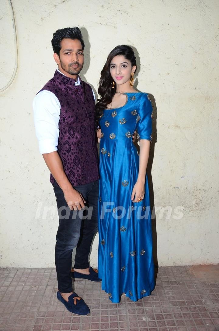 Harshvardhan Rane and Mawra Hocane at Promotions of Sanam Teri Kasam